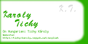 karoly tichy business card